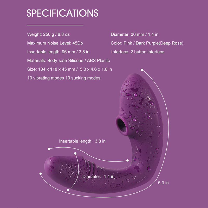 Silent Mini Bullet Vibrator for Women - 10 Modes, Purple