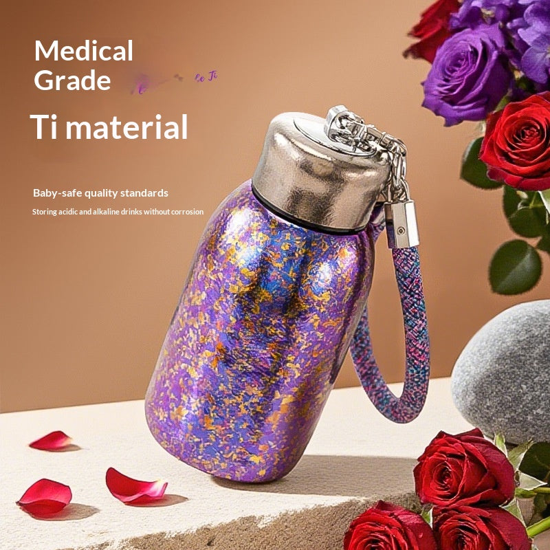 Small-Capacity Insulated Titanium Cup - Portable, Keeps Drinks Warm or Cold
