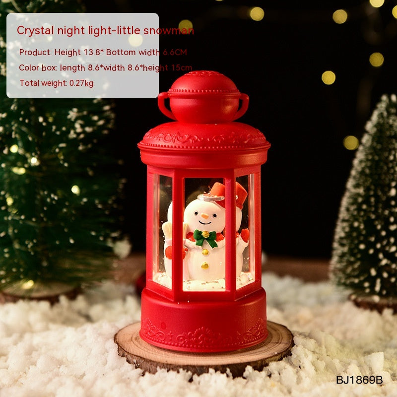 Christmas Night Light Lantern with Santa Claus and Festive Designs