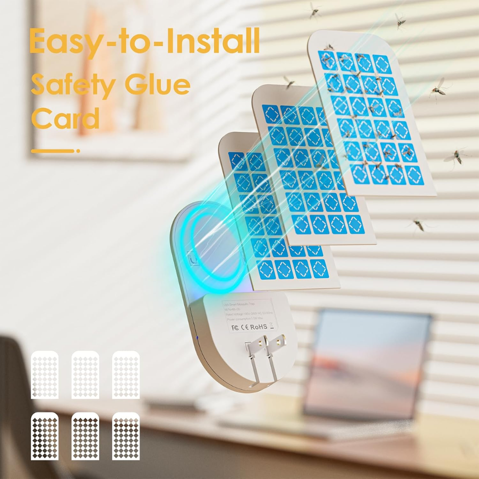 Indoor Plug-in Flying Insect Trap with Glue Cards - White, 2-in-1