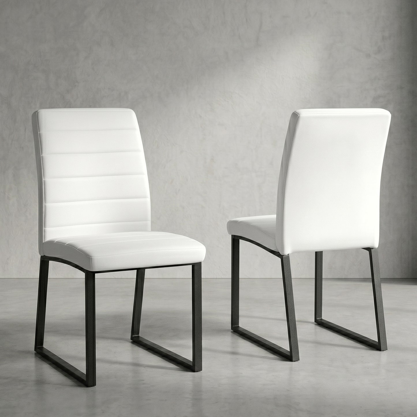 2-Pack - Premium PU Office Dining Chairs With High-density Foam,