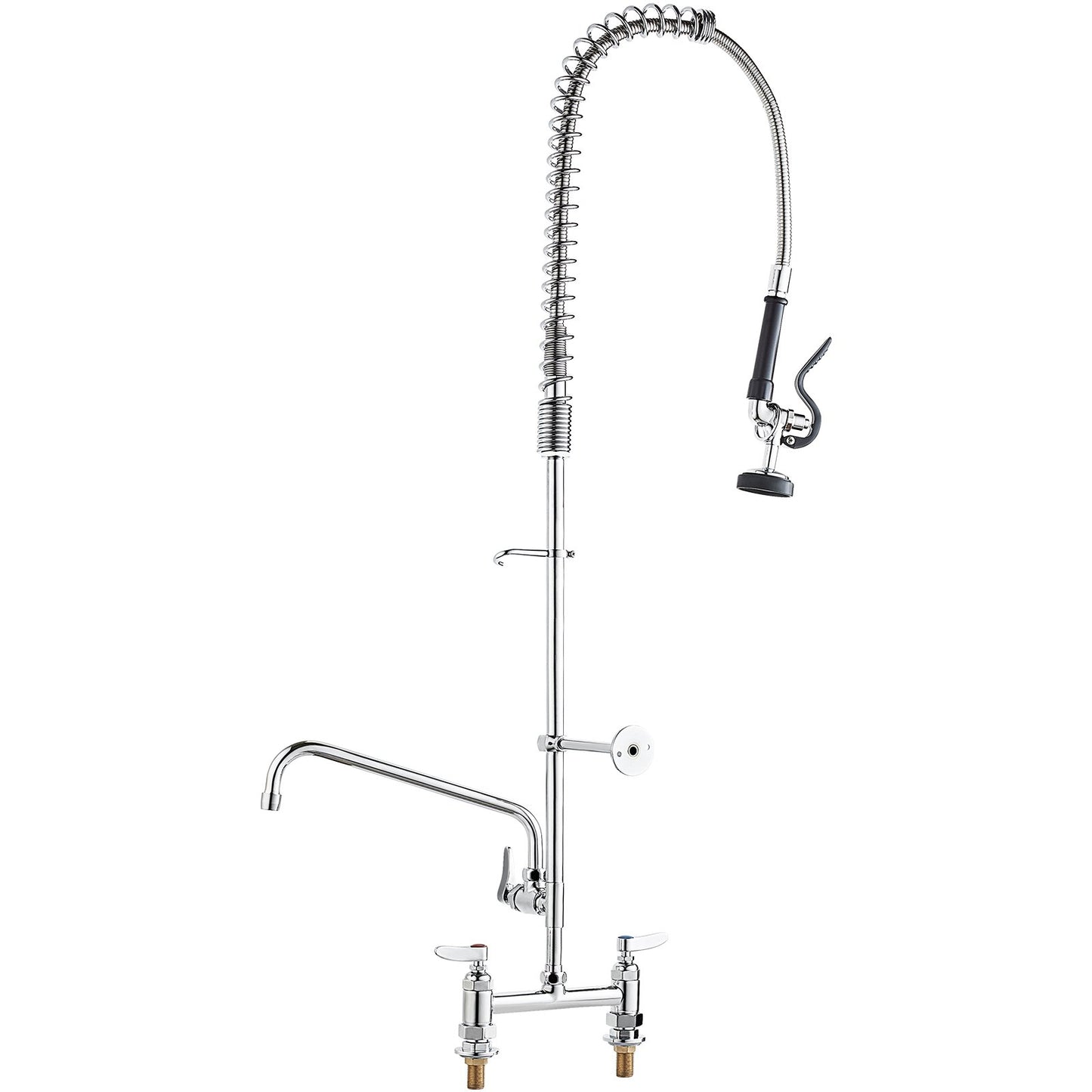 Commercial Deck-Mounted Kitchen Faucet with Pre-Rinse Sprayer