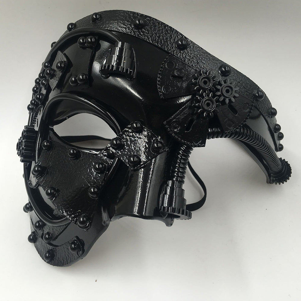 Steampunk Masquerade Half Face Mask - Multiple Colors