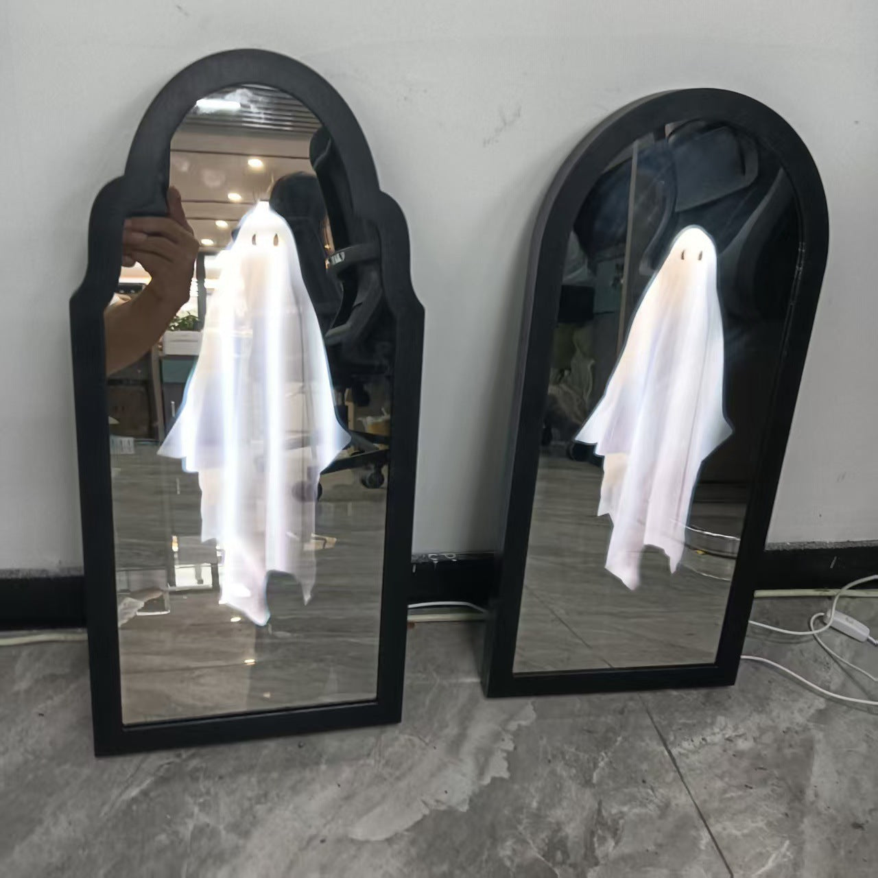 Ghost Holographic Mirror Halloween Decoration Multiple Styles & Sizes