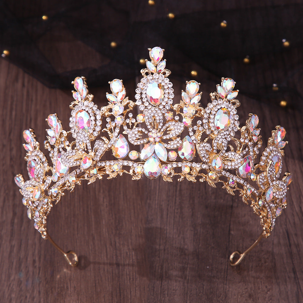 Luxury Bridal Crown Headpiece with Crystal Cross Design for Wedding & Special Occasions