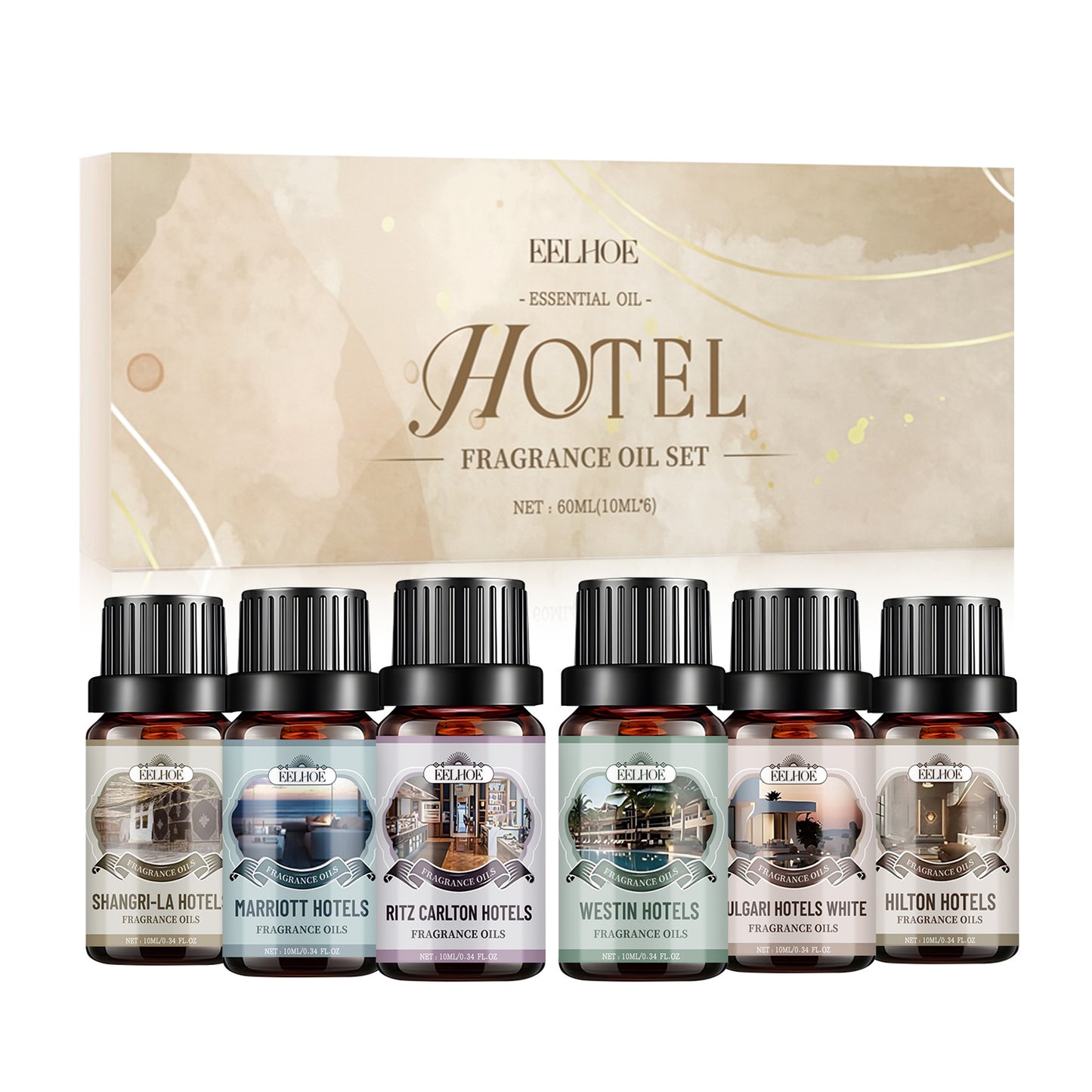 Premium Fragrance Oil Set - 6 Hotel-Inspired Scents for Diffuser & Candle Making