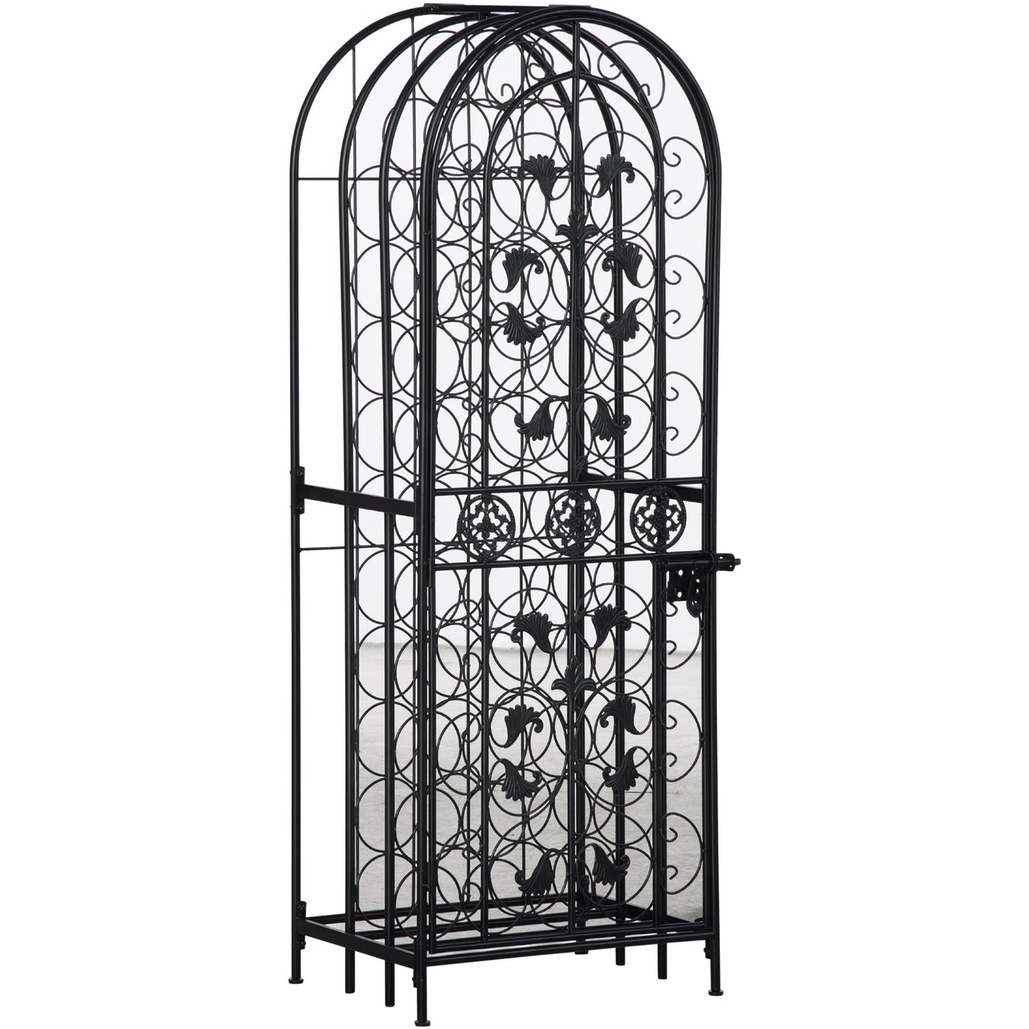 45-Bottle Portable Wrought Iron Wine Rack - Decorative Wine Organizer