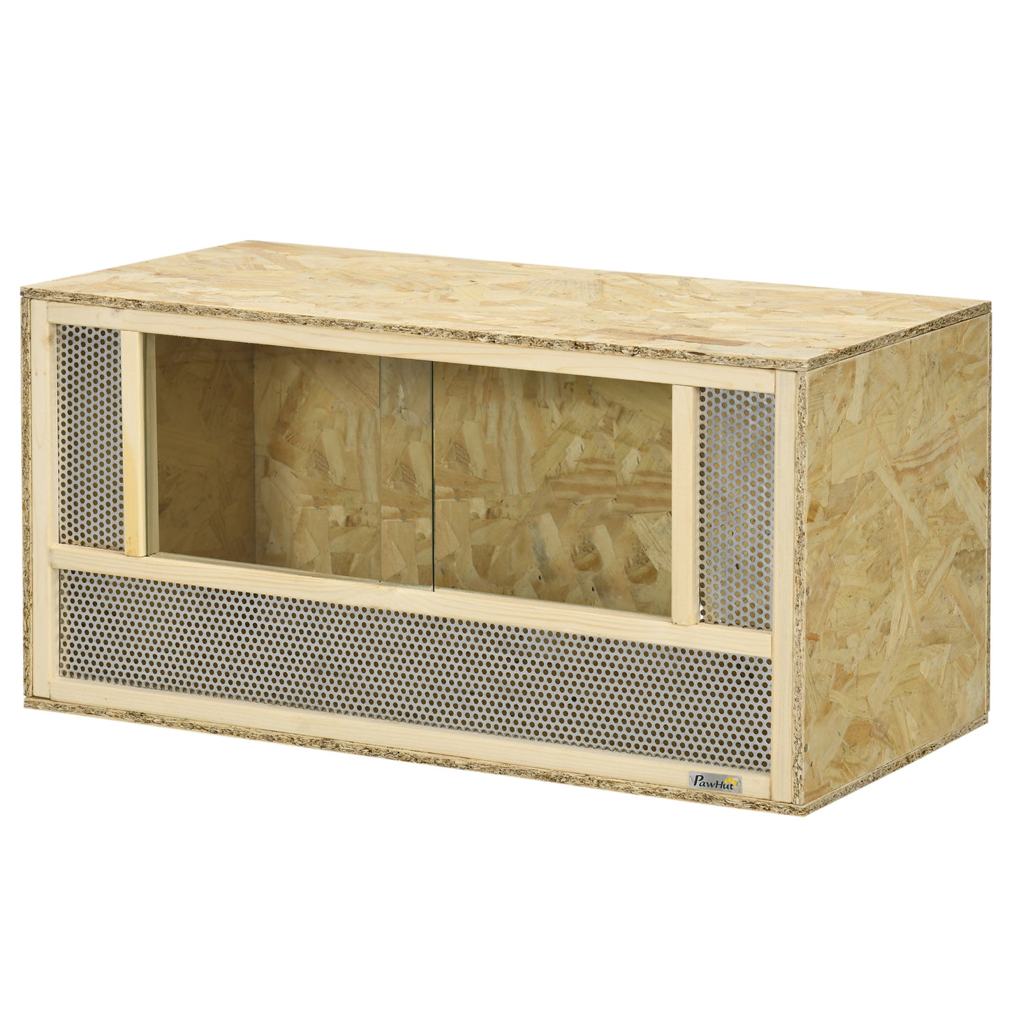 Wooden Reptile Terrarium with Sliding Glass Door for Lizard Snake Frog Turtle 31.5x15.7x15.7 inches