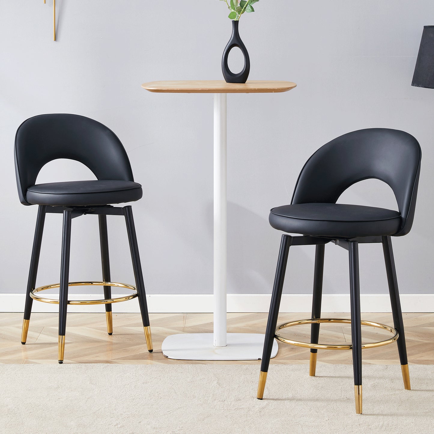 360 Rotatable Bar Chair.Modern PU Comfortable Upholstered Chair With