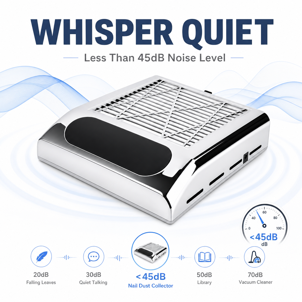 80W Nail Dust Collector Suction Machine Manicure Filter Tool - Portable