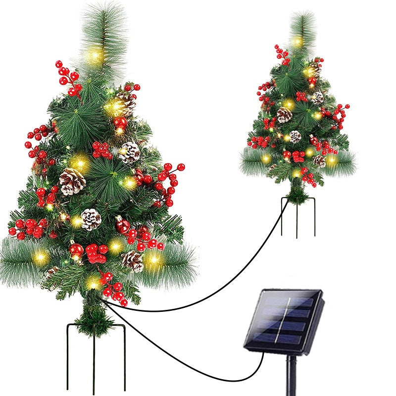 Solar Christmas Tree Lawn Lamp Outdoor Decor - Courtyard Landscape Lighting