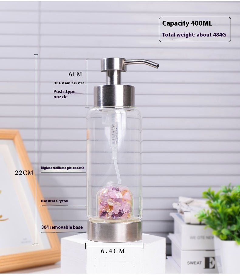Natural Crystal Gravel Glass Bottle for Home & Garden Storage