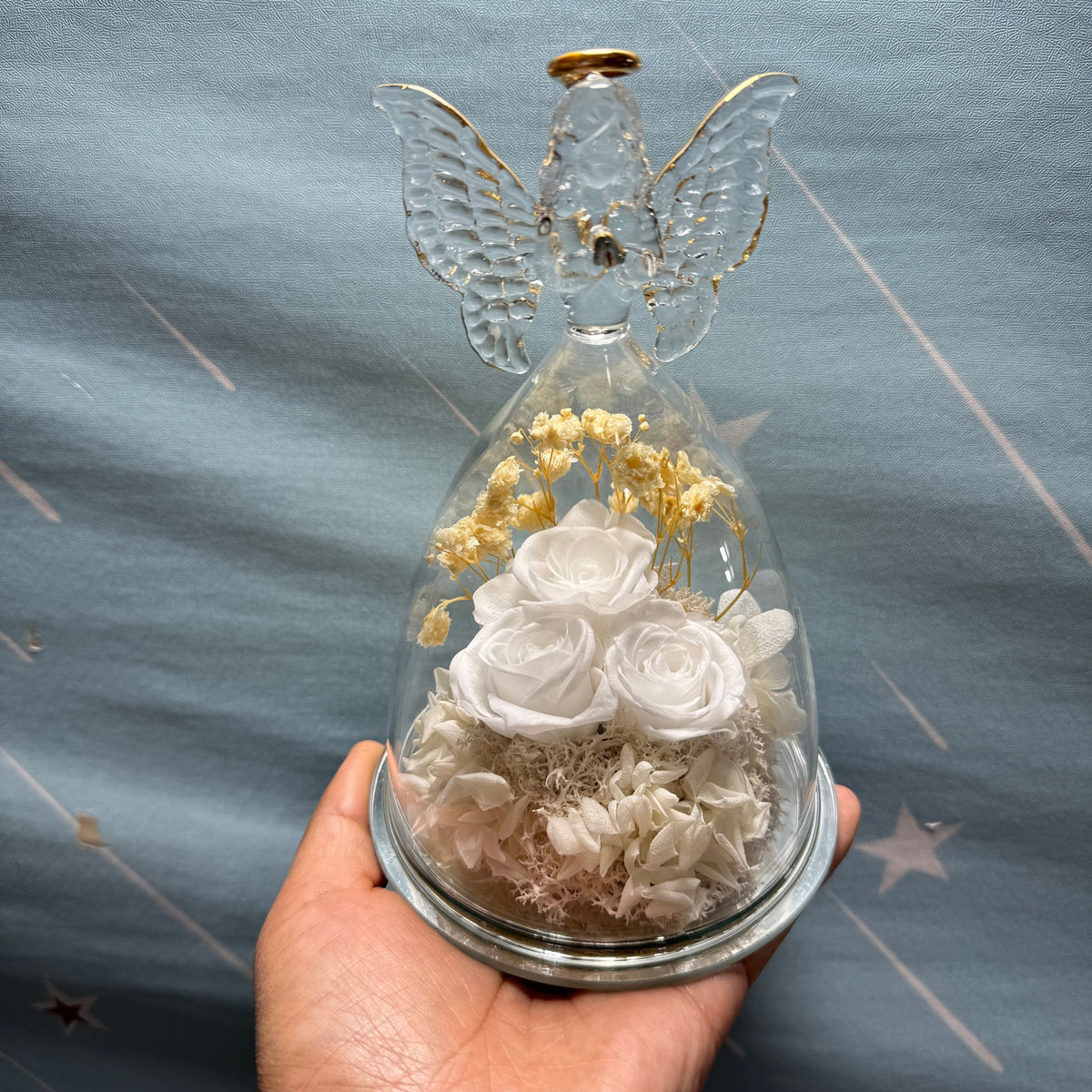 Christmas & Valentine's Day Rose Bouquet Ornament with Light - Handmade Gift