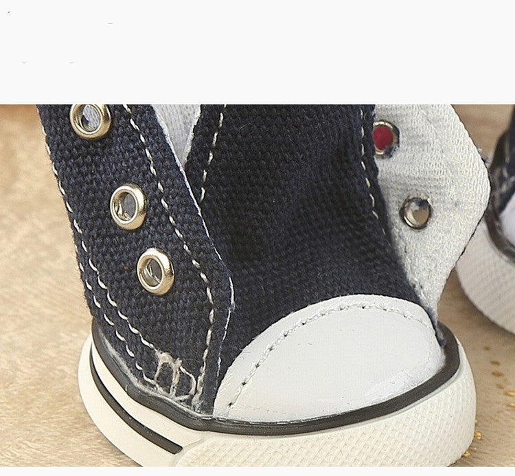 Breathable Denim Pet Shoes - Comfortable Canvas Dog Shoes for All Sizes