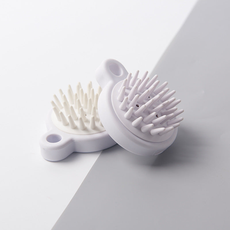 Silicone Scalp Shampoo Brush Comb - Hair & Scalp Care Tool, White 9x7x3.3cm