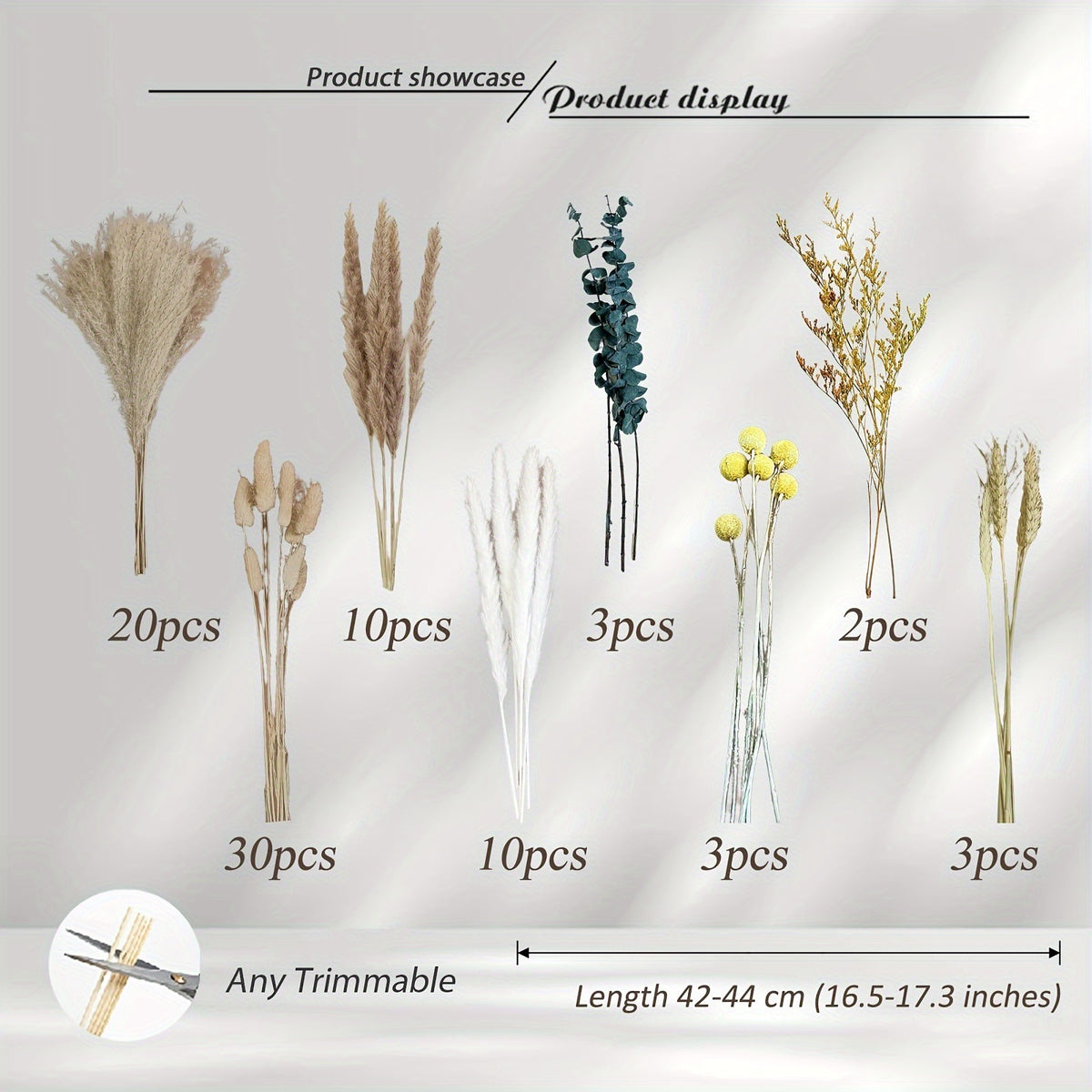 Dried Flower Bouquet - Preserved Grass Flower Arrangement for Home Decor
