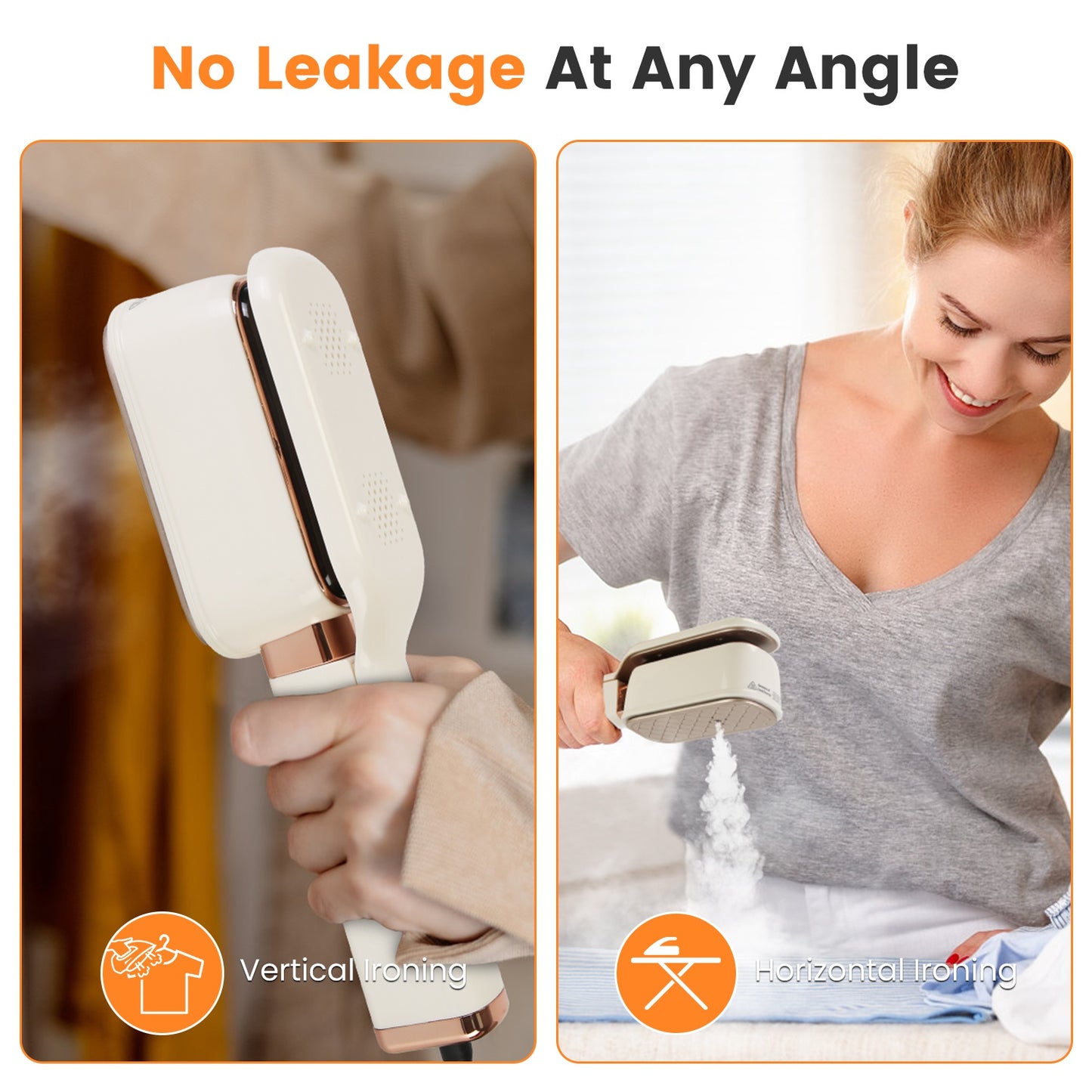 3-in-1 Travel Garment Steamer with Flip Head & Dry/Wet Ironing - 1000W Portable Iron for Clothes