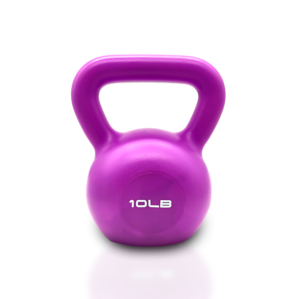 10lbs Kettlebell Set - Vinyl Coated Weight for Home Gym, Purple