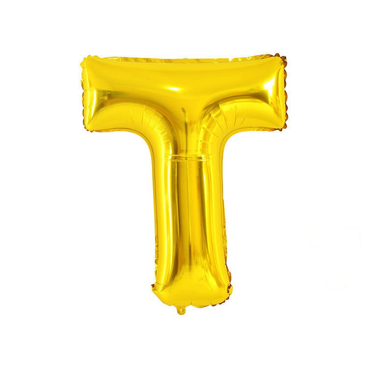 Gold Letter Balloon Set for Birthday Wedding Celebration - Aluminum Foil Party Decor