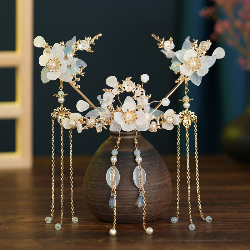 Full Set Tassel Hairpins Headwear Jewelry Antique Style Hair Accessories