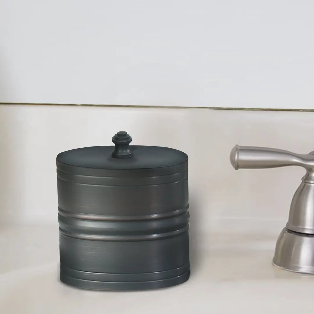 Stainless Steel Vanity Jar Stylish Storage For Cotton Swabs,Sponges &