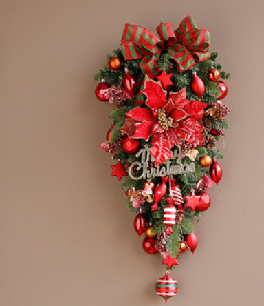 Christmas Wreath Door Wall Hanging Decoration for Festive Home Decor