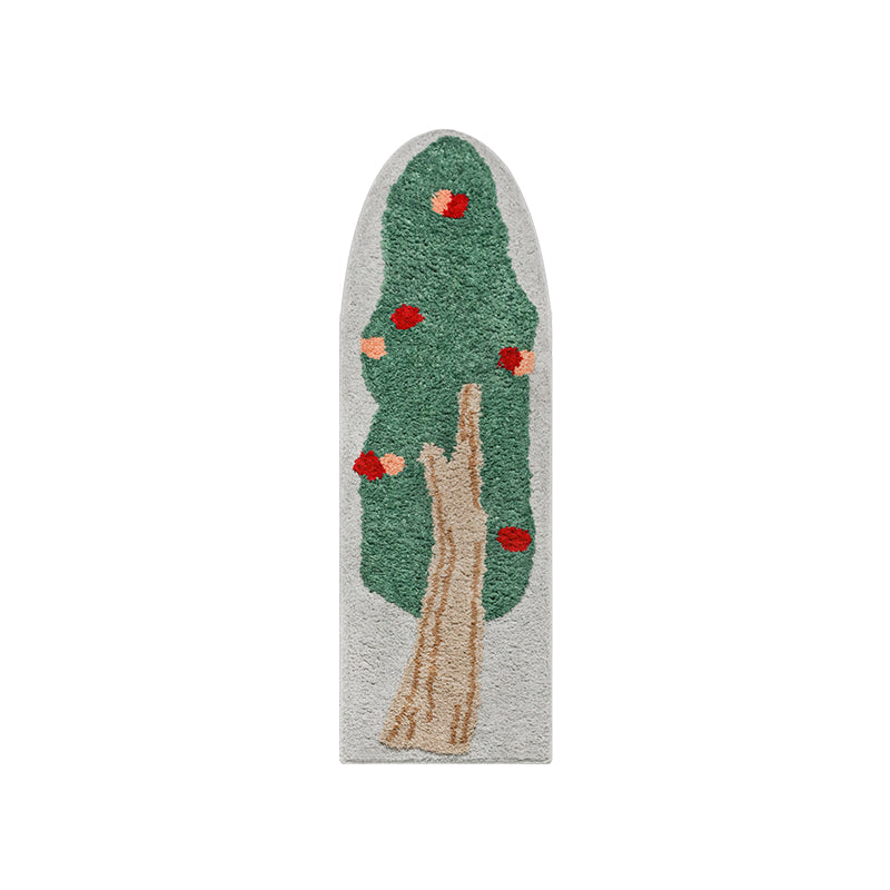 Kids Bedroom Carpet with Tulip or Fruit Tree Green Design 420x1500mm