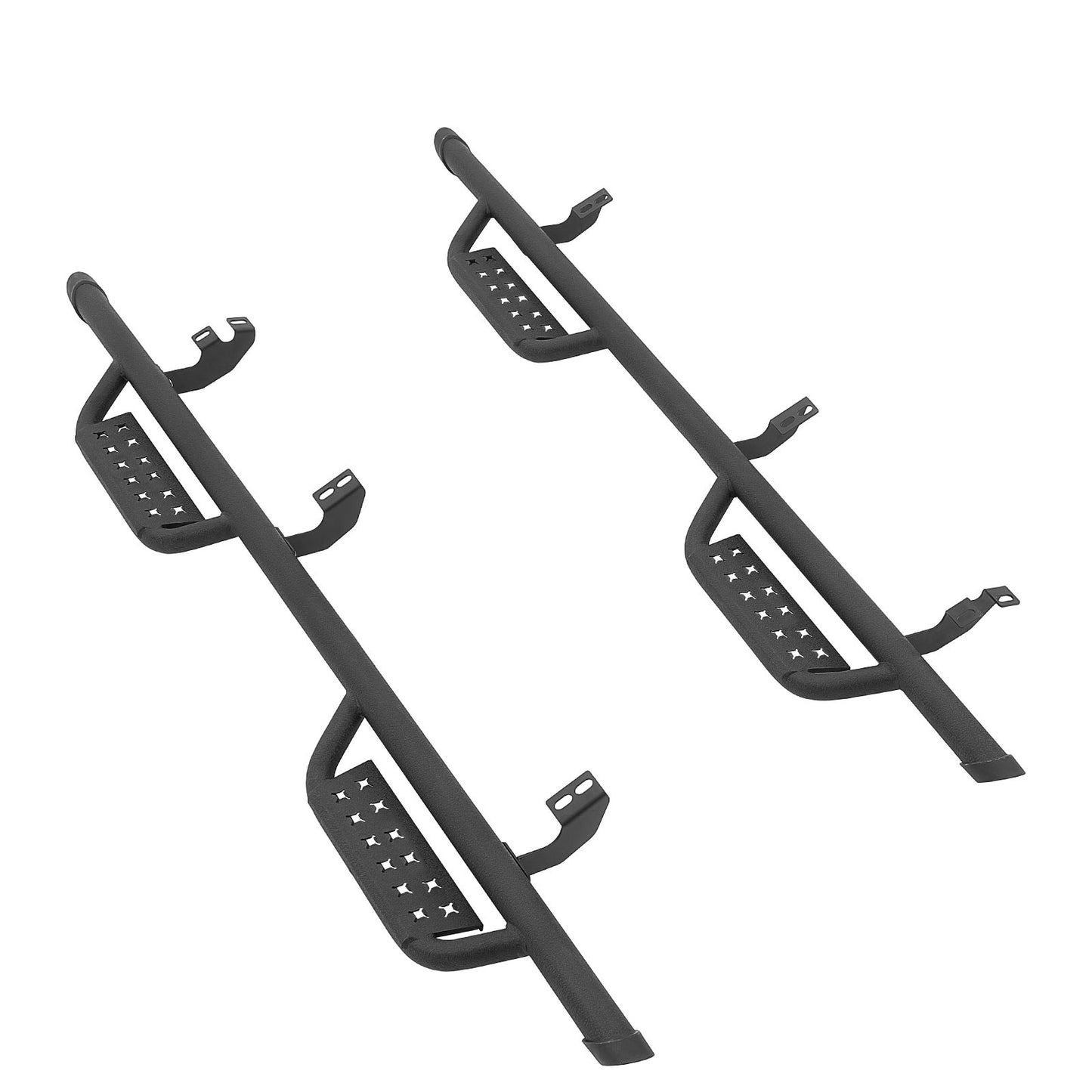 Running Boards Side Steps for Toyota Tacoma 2024-2025 Black Steel Nerf Bars 4 Inch Wide Non-Slip Surface