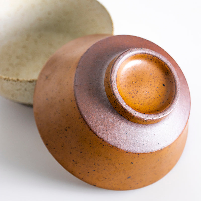 Coarse Ceramic Soup Bowl - Vintage Round Kitchenware, Small 5 Inch