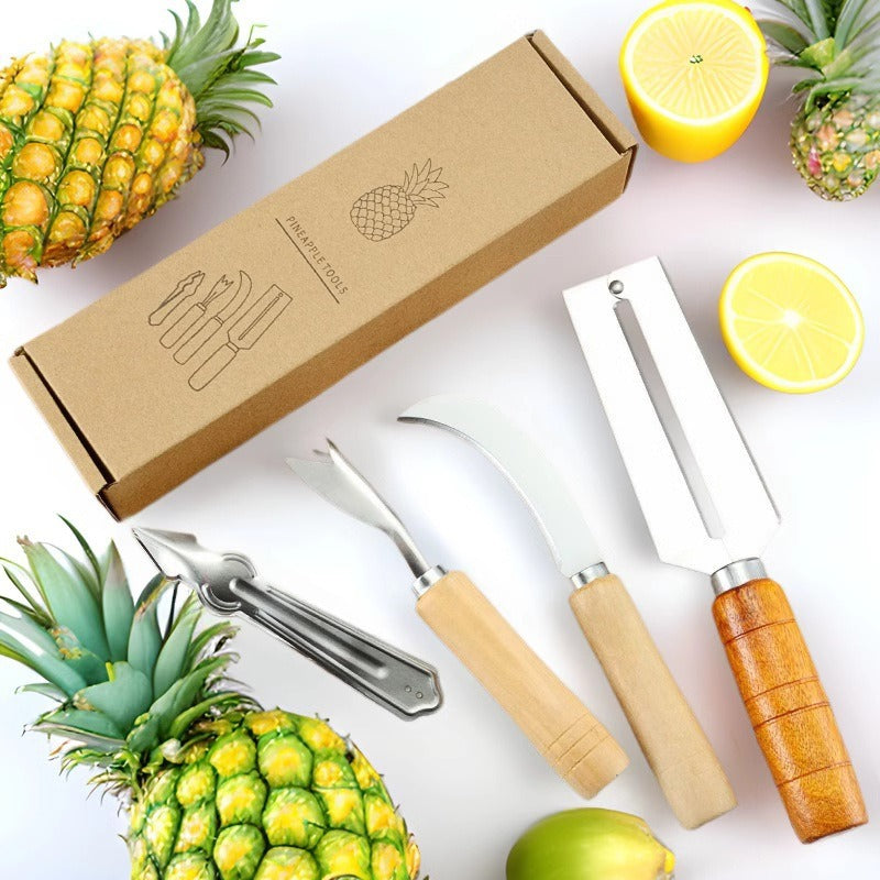 Pineapple Kitchen Knife Set - Stainless Steel 4-Piece Household Tool Kit