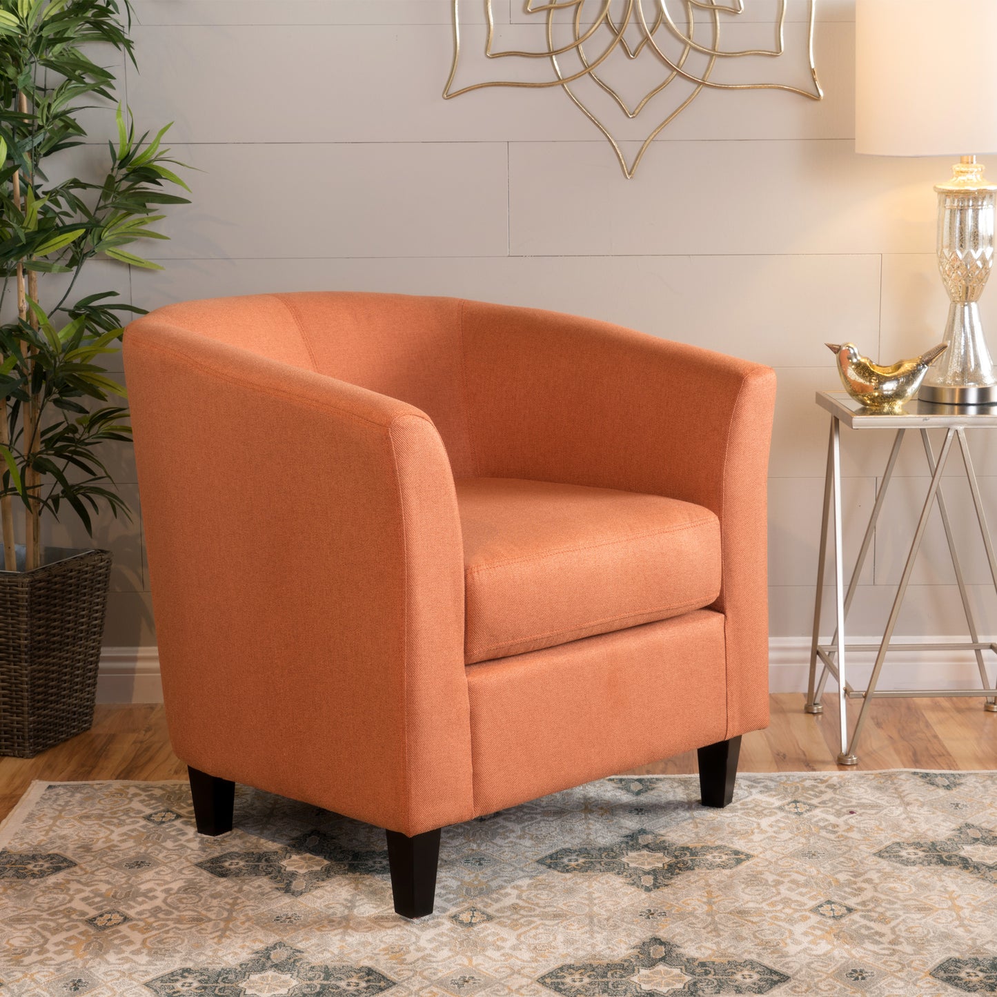 Orange Club Chair - Stylish Fabric Seating for Any Room