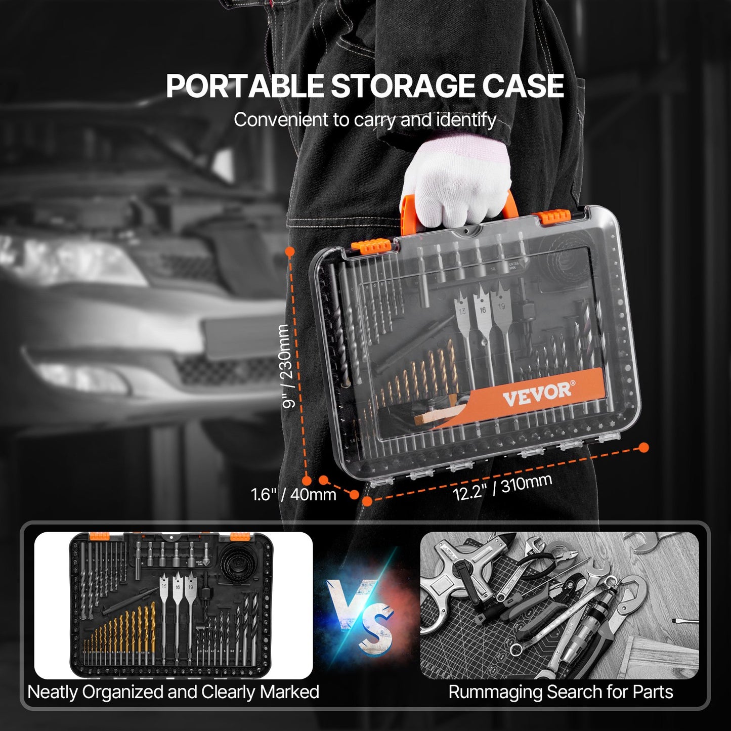100PCS Drill and Screwdriver Bit Set with Carrying Case - Multi-Purpose Power Tools