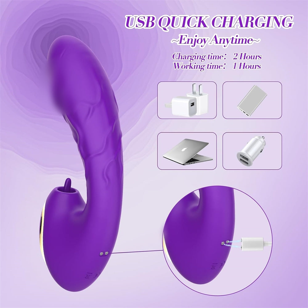 G-Spot Vibrator 2-in-1 Wearable Vibrator & Clitoris Stimulator - Purple
