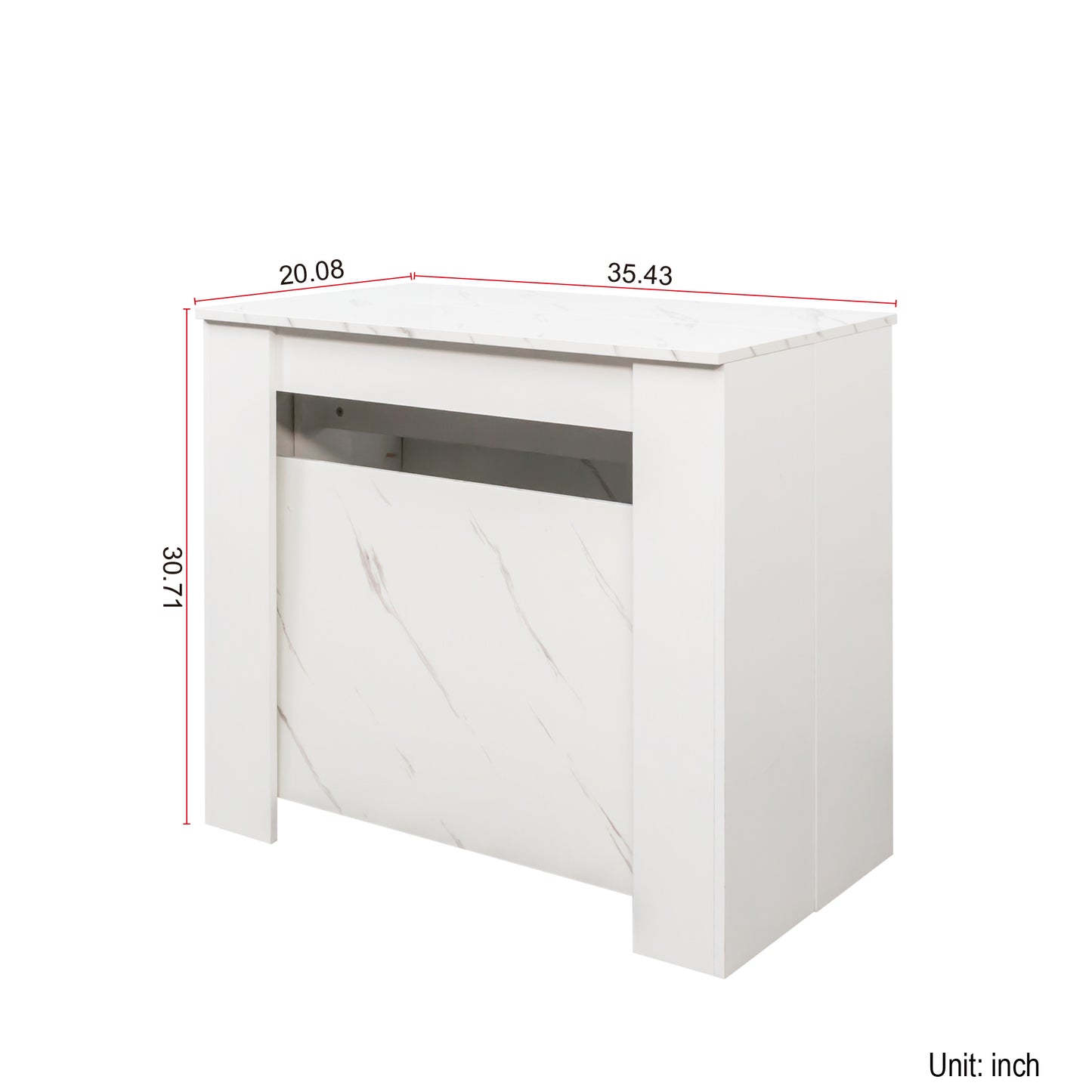 Extendable Console Table - White Line, Multifunctional Design