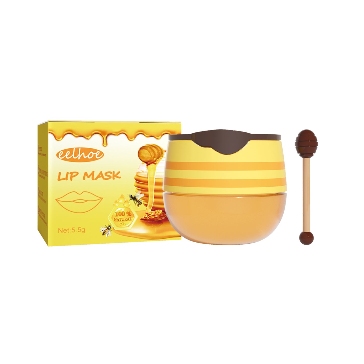 Honey Lip Mask for Dry Lips - Moisturizing & Exfoliating Lip Treatment