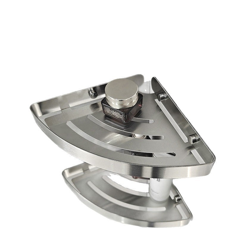 No-Drill Stainless Steel Corner Shelf for Bathroom - Multiple Sizes & Finishes