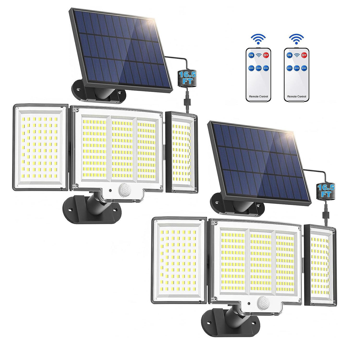 Outdoor Solar Motion Lights 348 LED Waterproof Security Floodlights with Remote