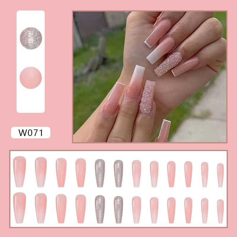 Medium & Long Ladies Manicure Patches with Nail Decorations and Glue Set