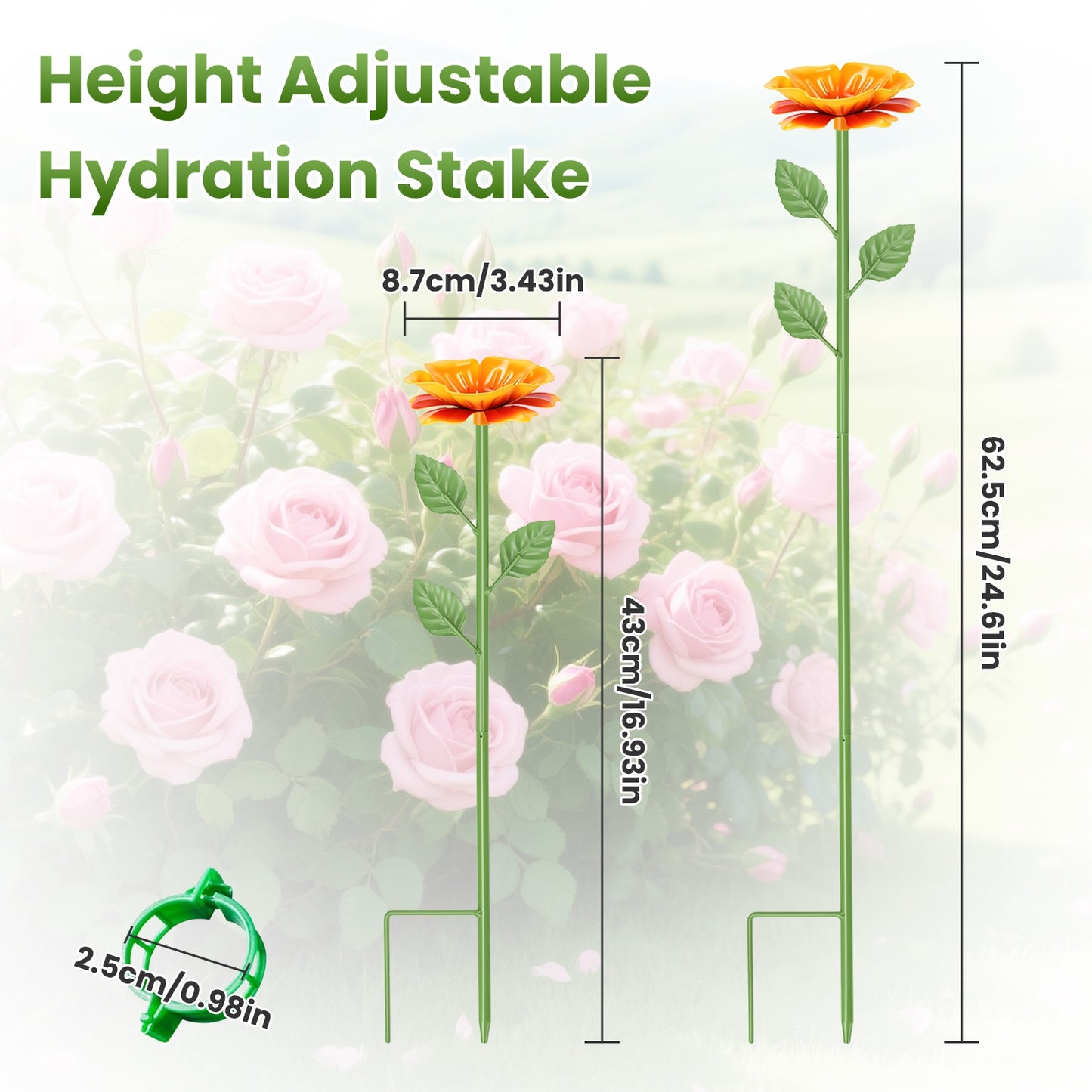 6-Pack Metal Bee Watering Stations with Artificial Flowers for Garden Pollinators