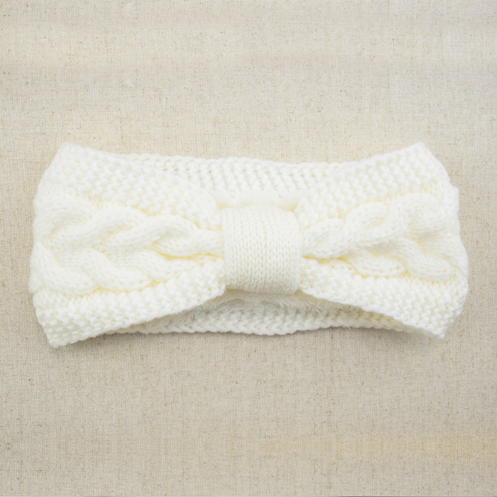 Fleece Knitted Headband Twist Bow – Multiple Colors