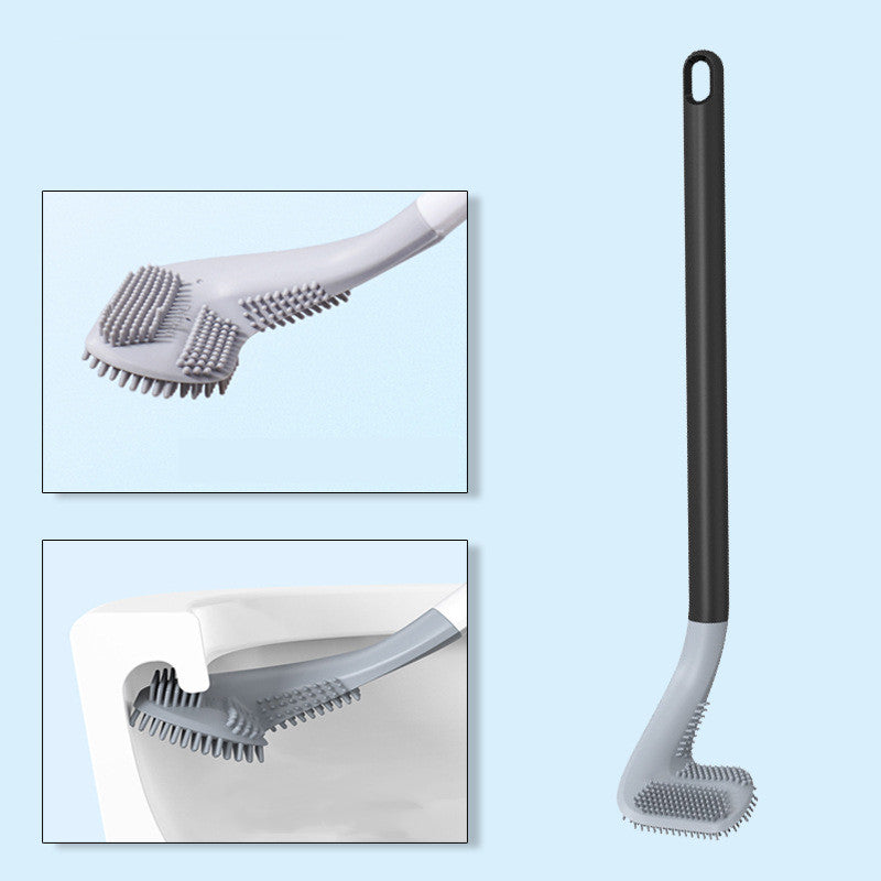 Silicone Non-Dead Corner Toilet Cleaning Brush Wall Mount Bathroom Tool