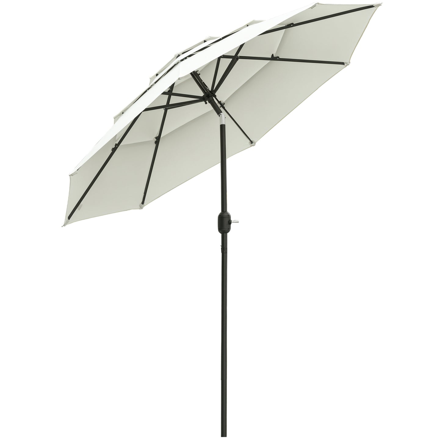9ft 3-Tier Market Patio Umbrella with Crank & Tilt - Beige