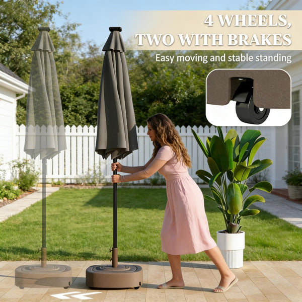 Outdoor Umbrella Base with Wheels - Fits Up to 13.1' Umbrellas