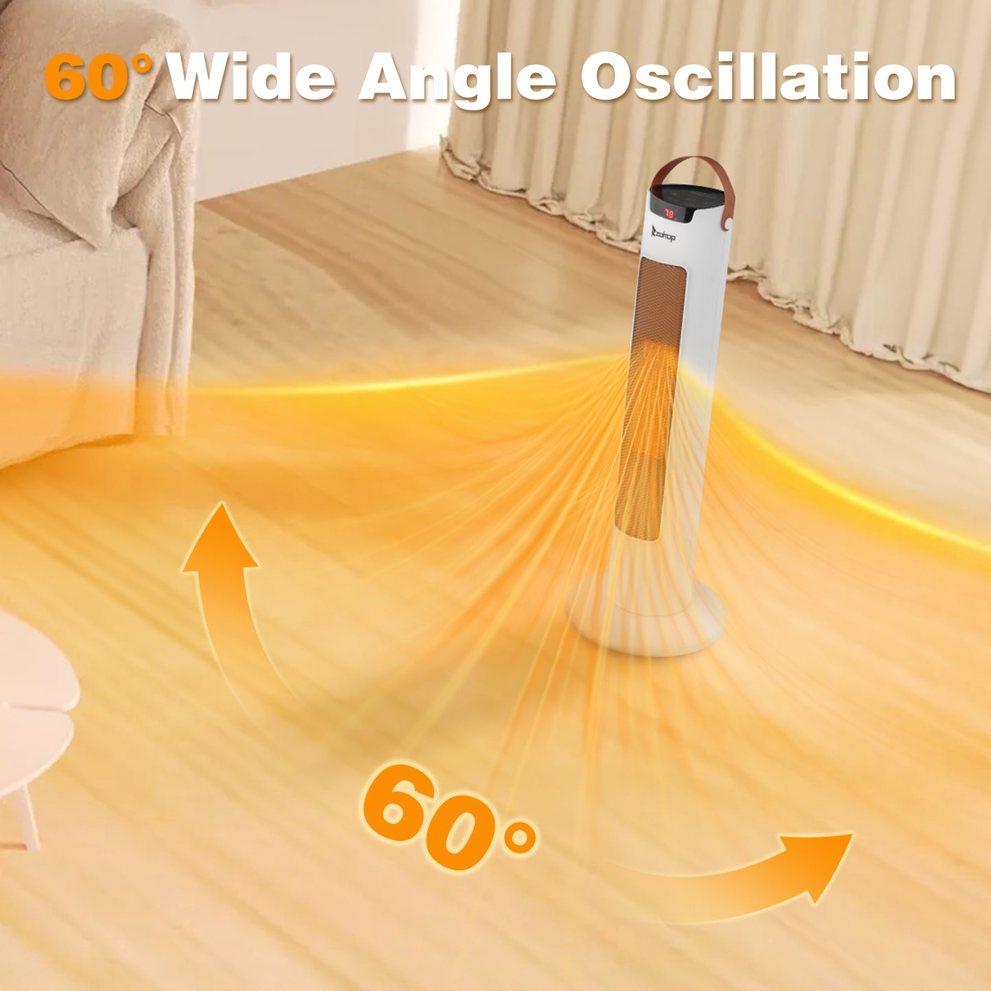 24-Inch Tower Space Heater 1500W WiFi App & Remote Control Thermostat