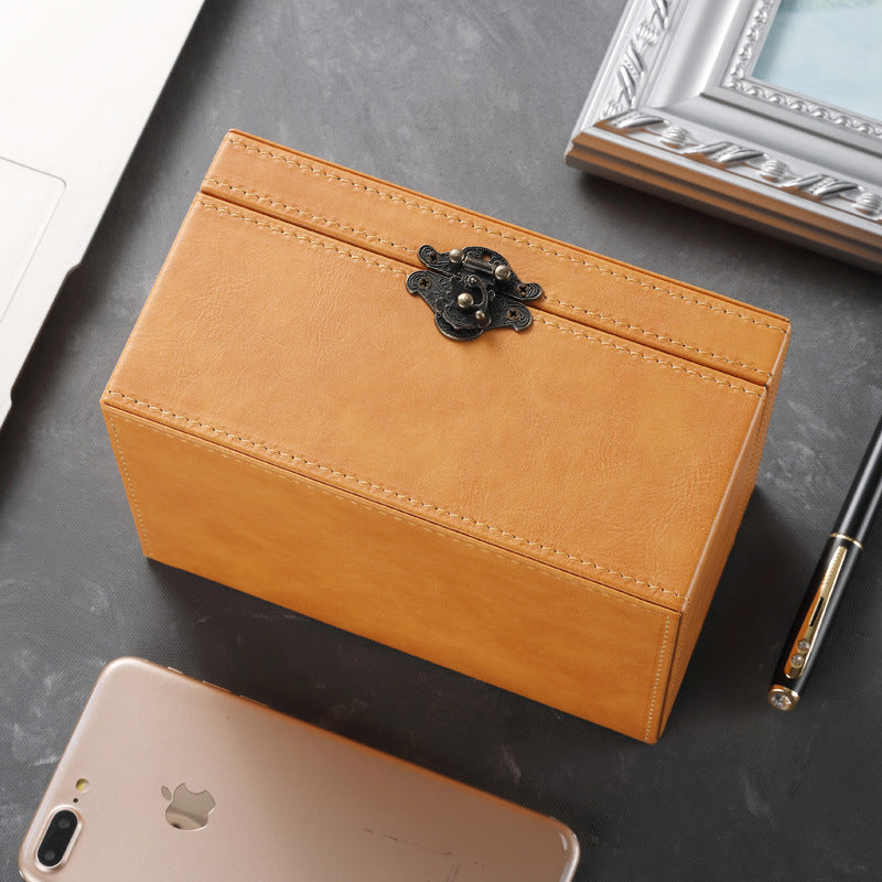 Vintage RFID Car Key Case Leather Wallet Organizer for Men & Women