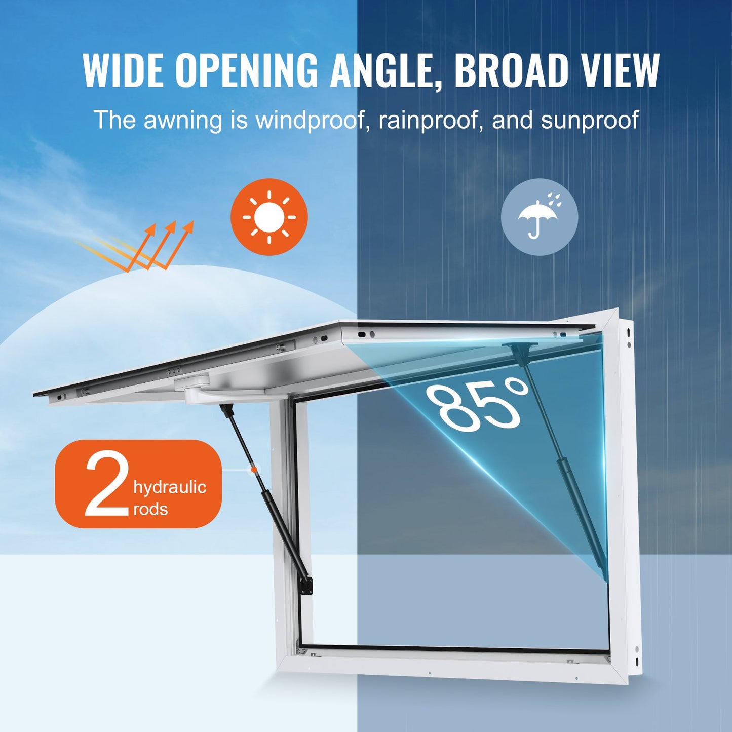 36" x 24" Concession Stand Serving Window with Awning