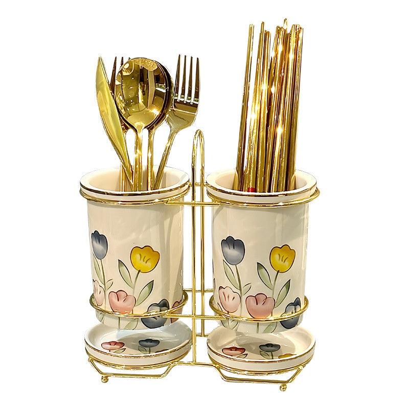 Ceramic Chopstick Holder Kitchen Storage Rack for Household Organization
