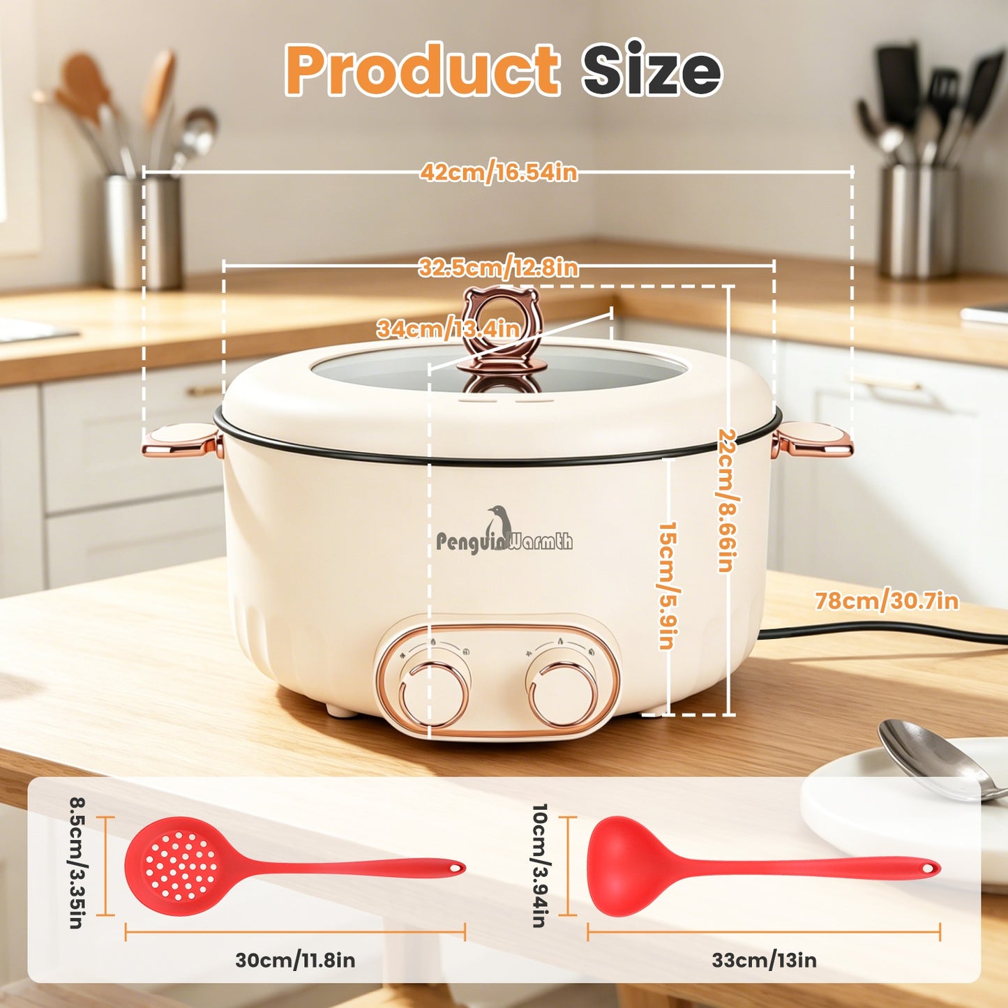 6L Electric Hot Pot with Divider & Lid - 2000W Stainless Steel