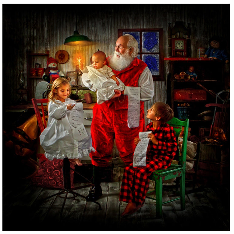 DIY Painting by Numbers Kit for Home Decor - Santa's Babies, Multiple Sizes