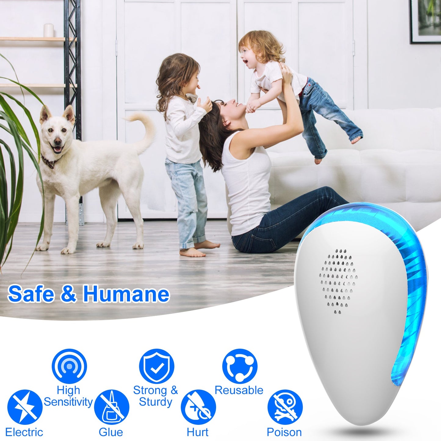 Ultrasonic Pest Repeller - 6 Pack Indoor Bug Control